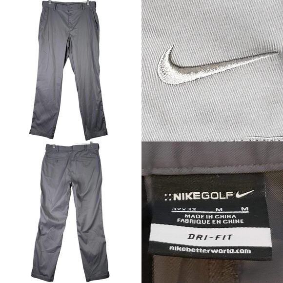 Nike Other - Nike Golf Pants Men’s Size 32x32 Gray Straight Leg Chino Flat Front